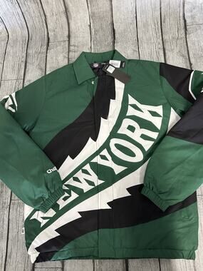 NWT Men’s Chalk Line New York Jets Saw Blade Quilted Puffer Jacket Medium Green